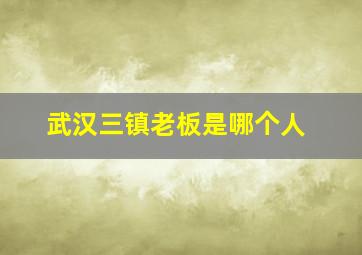 武汉三镇老板是哪个人