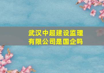 武汉中超建设监理有限公司是国企吗