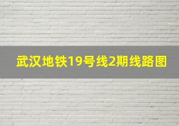 武汉地铁19号线2期线路图