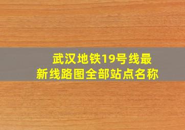 武汉地铁19号线最新线路图全部站点名称