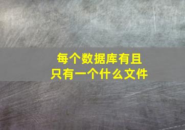 每个数据库有且只有一个什么文件