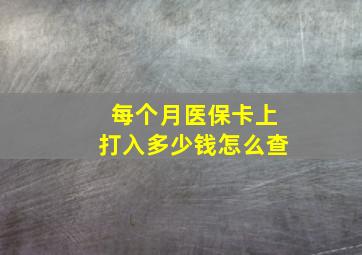 每个月医保卡上打入多少钱怎么查