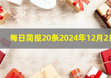 每日简报20条2024年12月2日