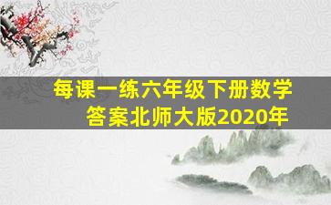 每课一练六年级下册数学答案北师大版2020年