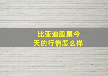 比亚迪股票今天的行情怎么样