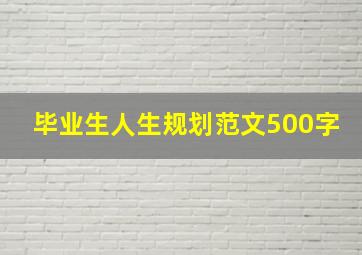 毕业生人生规划范文500字