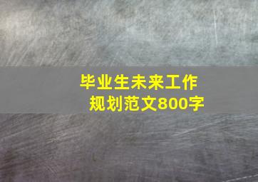 毕业生未来工作规划范文800字