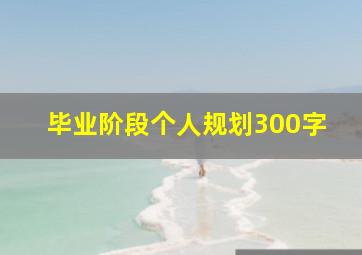 毕业阶段个人规划300字