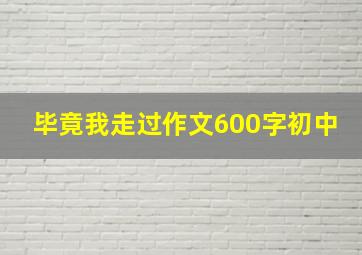 毕竟我走过作文600字初中