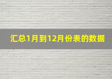 汇总1月到12月份表的数据