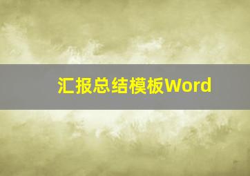 汇报总结模板Word