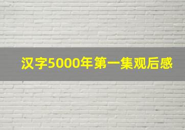 汉字5000年第一集观后感