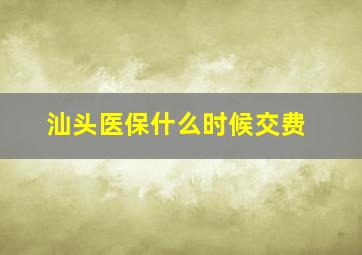 汕头医保什么时候交费