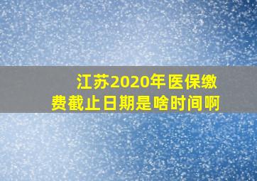 江苏2020年医保缴费截止日期是啥时间啊