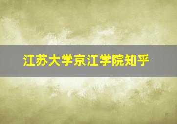 江苏大学京江学院知乎