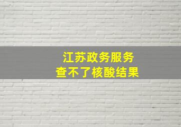 江苏政务服务查不了核酸结果