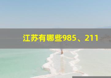 江苏有哪些985、211