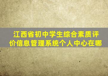 江西省初中学生综合素质评价信息管理系统个人中心在哪