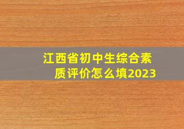 江西省初中生综合素质评价怎么填2023