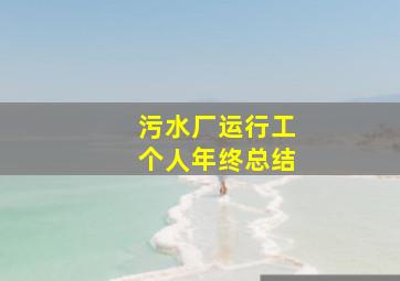 污水厂运行工个人年终总结