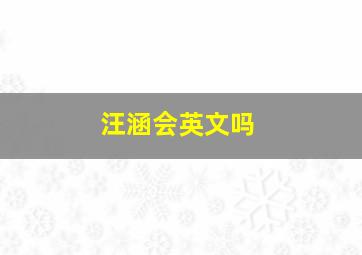 汪涵会英文吗