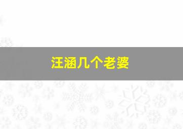 汪涵几个老婆