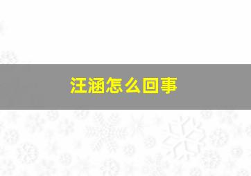 汪涵怎么回事