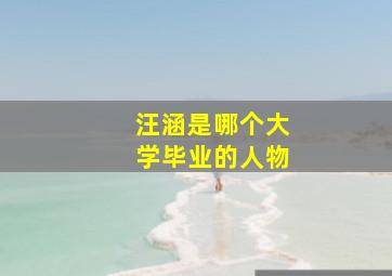 汪涵是哪个大学毕业的人物