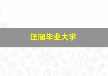 汪涵毕业大学