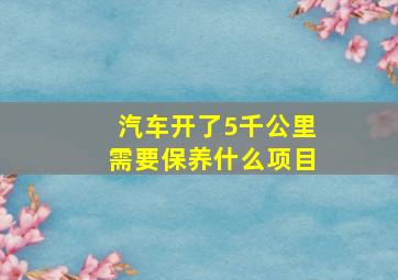 汽车开了5千公里需要保养什么项目