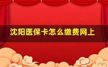 沈阳医保卡怎么缴费网上