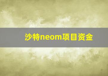 沙特neom项目资金