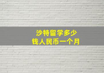 沙特留学多少钱人民币一个月