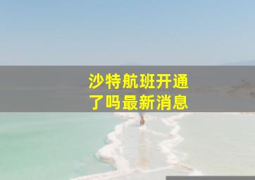 沙特航班开通了吗最新消息