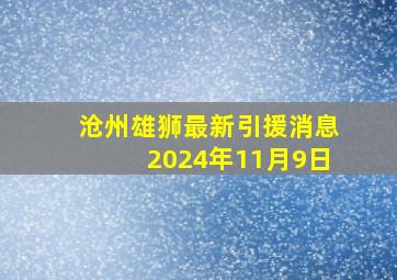 沧州雄狮最新引援消息2024年11月9日