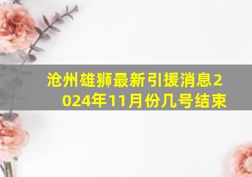 沧州雄狮最新引援消息2024年11月份几号结束