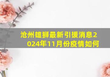 沧州雄狮最新引援消息2024年11月份疫情如何