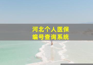 河北个人医保编号查询系统