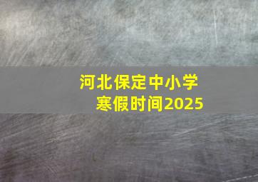 河北保定中小学寒假时间2025