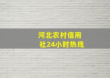 河北农村信用社24小时热线