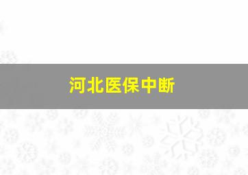 河北医保中断