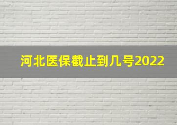 河北医保截止到几号2022