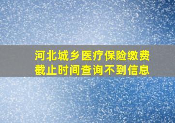 河北城乡医疗保险缴费截止时间查询不到信息