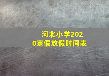 河北小学2020寒假放假时间表