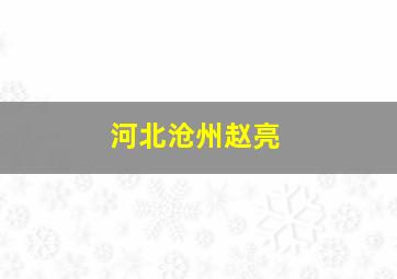 河北沧州赵亮