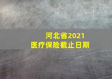 河北省2021医疗保险截止日期