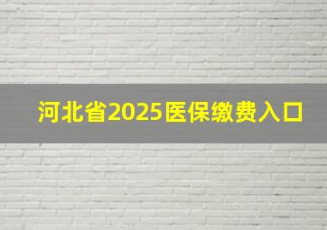 河北省2025医保缴费入口