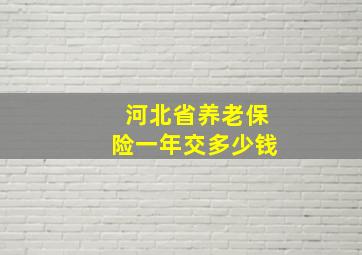 河北省养老保险一年交多少钱