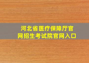 河北省医疗保障厅官网招生考试院官网入口