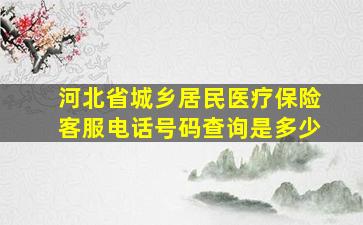 河北省城乡居民医疗保险客服电话号码查询是多少